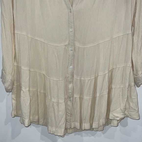 Bit & Bridle Women Ivory 3/4 Sleeve Bohemian Blouse Size M - Picture 7 of 14